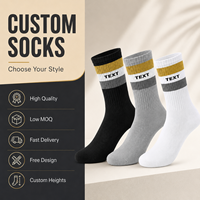 Chaussettes de sport rayées en tricot personnalisées pour hommes, douces et respirantes, pour le basketball et la course à pied