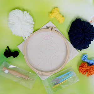 Bricolaje lana alfombra enganche artesanal de lana bordado regalo creativo con 20cm bastidor de bordado Poke aguja Feliz <span class=keywords><strong>Navidad</strong></span> - Product Image 3