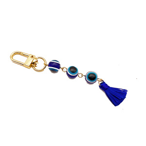Llavero Turco de Ojo Turco Chapado en Oro con Borla, Colgante para Llaves de Coche, Accesorios Hechos a Mano con Cuentas Multicolor, Color Aleatorio - Product Image 5