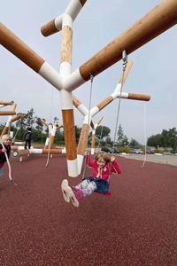 Carré de balançoire en bois pour enfants, terrain de jeux d'extérieur CE certifié CE, siège de balançoire lune pour enfants écoliers - Product Image 2