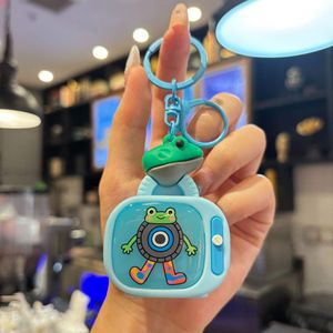 QQ New Arrival Cartoon Rubber Wooden Stick Figure Keychain Bag Pendant with LED Light Wholesale Rubber Keychains Key Ring - Product Image 5
