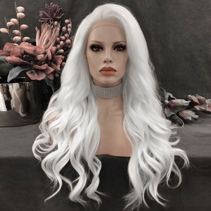 Voorraad Snelle Verzending Synthetische Pruiken Kant Voorkant Hittebestendig Haar Sneeuwwitte Kleur Pruiken Voor Cosplay - Product Image 1