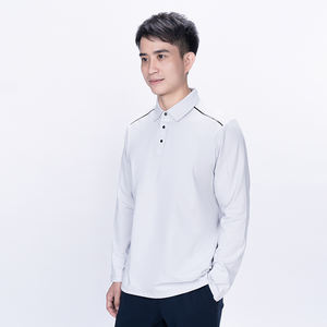 Camiseta Polo de Manga Larga con Media Cremallera de Secado Rápido y Corte Ajustado para Hombre, Talla Grande, Informal, Deportiva, para Gimnasio, con Logotipo Personalizado, Lisa - Product Image 4