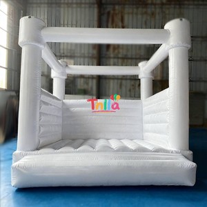 <span class=keywords><strong>Château</strong></span> <span class=keywords><strong>gonflable</strong></span> commercial en PVC blanc pur pour enfants, idéal pour les fêtes de mariage en extérieur - Product Image 6