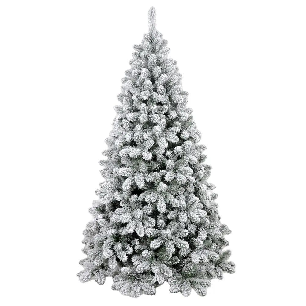CDL Model 6 7 8Ft PE Mixed PVC Artificial Snow Flocking Christmas Tree With Lights