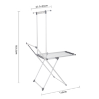 Nouvel arrivage Séchoir à linge pliable à deux niveaux en aluminium Design pliable fonctionnel pour la maison, le salon ou la salle de bain