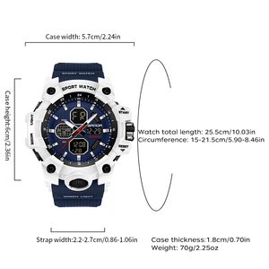 Montre numérique tactique et tendance pour homme SANDA 9093, montre de sport et d'alpinisme étanche avec fonction Snooze et double affichage, idéale pour les étudiants et les activités transfrontalières. - Product Image 5