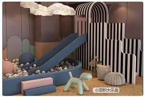Restaurant café Center de jeu intérieur petit Mini bébé équipement de terrain de jeu souple <span class=keywords><strong>piscine</strong></span> à balles avec toboggan pour la garderie - Product Image 2