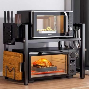 Estante Metálico Expandible para Microondas, Organizador de Cocina Independiente con Ganchos para Encimera - Product Image 4