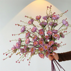 Muyu Chronicles - Ramo de Flores Artificiales de Azalea, Color Rosa Champán Amarillo, Flores de Jabón, Decoración del Hogar, Accesorios para Bodas - Product Image 3