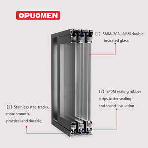 Porte coulissante <span class=keywords><strong>en</strong></span> aluminium robuste au <span class=keywords><strong>meilleur</strong></span> prix, moderne, résistante au vent, garantie 5 ans, hôtels, appartements, villas, caves à vin - Product Image 4