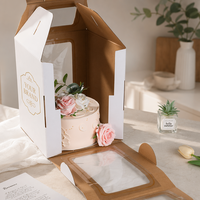 Boîtes en carton recyclables pour cupcakes individuels, mini gâteaux, gâteaux de lune, emballages cadeaux portables avec fenêtre transparente – Vente en gros