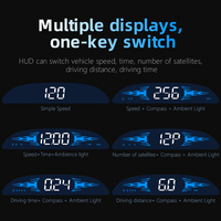Compteur de vitesse universel intelligent WiiYii G2 Smart Auto HUD avec écran large LED GPS pour voiture, résolution 480x240