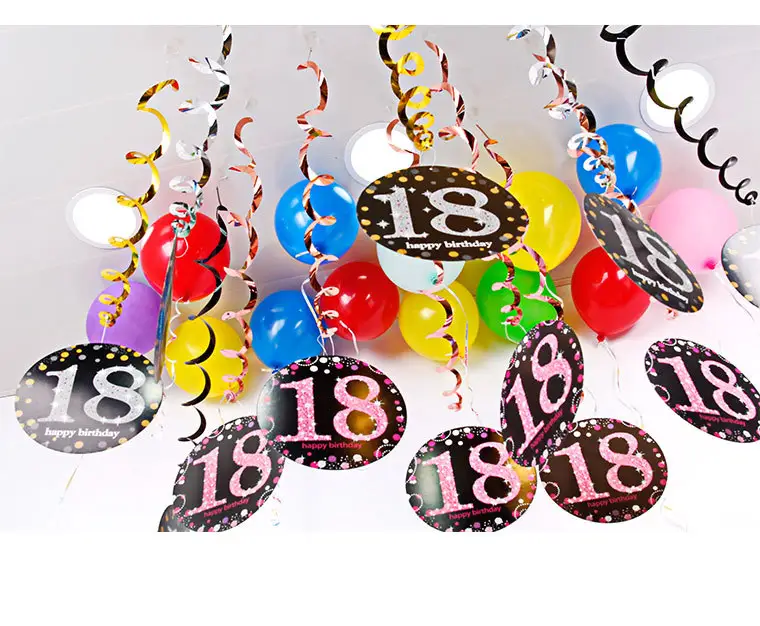 PVC pendant ornaments 18-year-old 30-year-old 60-year-old birthday decoration party background decoration supplies