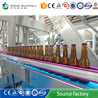 Machine de remplissage de bouteilles en verre complète Sokos, ligne de production de remplissage de bière, fabricant de machine de remplissage de bière en verre 3 en 1