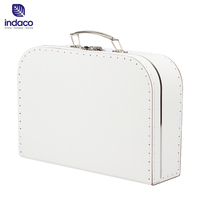 Boîte à valises Vintage impression personnalisée rose, poignée en papier et fermeture à pression, carton Recyclable fantaisie