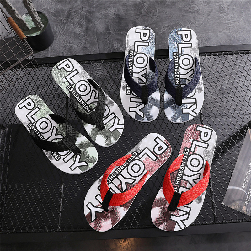 Fashion Letter Flip-flops Slippers Casual Beach Shoe Men Flipflops Custom Logo