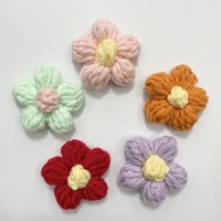 Fleurs en laine faites à la main pour le bricolage tricoté à la main Crochet bouffée lait coton Patch accessoires vêtements décoration avec dentelle