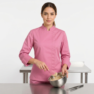 Uniforme de cuisine 100% coton à manches longues, vêtements de travail respirants pour le personnel des restaurants et des hôtels, fabricant en gros OEM - Product Image 1