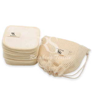 Carrés Démaquillants Écologiques Réutilisables en Coton Bio et <span class=keywords><strong>Bambou</strong></span> Éponge, Lavables, Avec Sac de Lavage - Product Image 4
