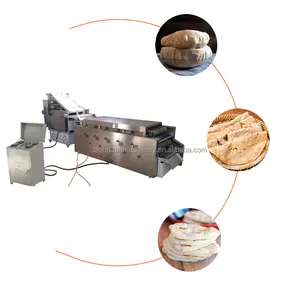 Automatic flat chapati lebanese roti lavash arabic pita bread maker making machine production line for sale china tunnel oven