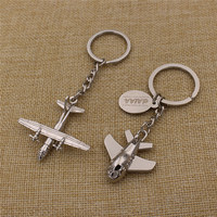 Porte-clés d'avion 3D en alliage de zinc écologique personnalisé avec impression typographique pour cadeau souvenir promotionnel d'aviation