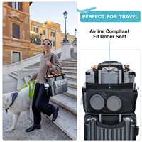 Sac de voyage pour grand chien, approuvé par les compagnies aériennes, imperméable, avec bols pliables et conteneur alimentaire pour 2 chiens, sacs de voyage pour animaux de compagnie pour le week-end