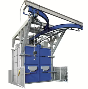 Máquina de granallado de doble gancho Eléctrica aprobada por 9001 Característica de eliminación de óxido de rueda de <span class=keywords><strong>coche</strong></span> Blaster de suspensión de tipo continuo - Product Image 1