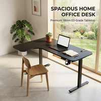 Table de bureau assis-debout moderne extensible en L, ergonomique, avec mémoire intelligente, qualité EO, vente en gros usine