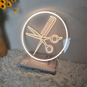 1 Lámpara LED de Neón de Plástico - Decoración de Pared con Alimentación USB y Luz Regulable para Salón de Belleza y Barbería - Product Image 3