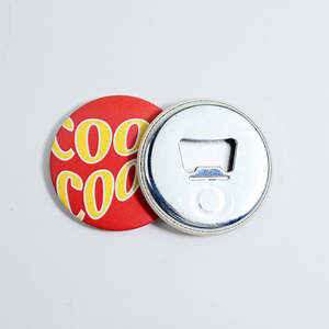 Hadiah Promosi 58mm OEM piring kaleng pembuka botol bir dengan Logo kustom tombol lencana kulkas magnet suvenir pesta - Product Image 3