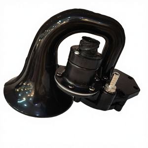 Klaxon d'air électrique pour semi-remorque, 12V/24V, noir, en forme d'escargot, son le plus fort, design coaxial en fer. - Product Image 3