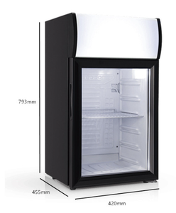 55L desktop <b>mini</b> single glass door <b>refrigerator</b> display cabinet with LED lighting, light box, stickers and lock - Product Image 6