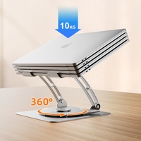 Support de refroidissement pour ordinateur portable réglable en hauteur, pivotant à 360°, en acier au carbone, portable, pour bureau