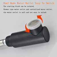 Robinet de salle de bain Aquacubic Black Gold avec tube flexible extractible