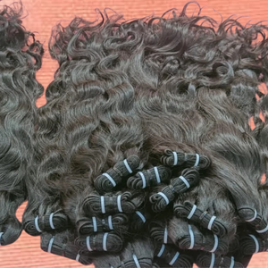 Extensiones de cabello humano crudo virgen indio de la mejor calidad: paquetes de cabello crudo Premium natural alineados con cutícula - Product Image 2