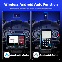 Écran de moto Becho 5 pouces, CarPlay sans fil, Android Auto, écran de mise en miroir, GPS portable pour moto