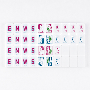 Jeu de Mahjong Américain en Plastique Thème Plage pour Enfants – Durable, Écologique, Design Parapluie et Cocotier Coastal, Tuiles Complètes - Product Image 4