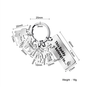 HY Fête <span class=keywords><strong>des</strong></span> Pères Personnalisé DIY Gravé Mâle et Femelle Poupée Pet <span class=keywords><strong>Porte</strong></span>-clés En Acier Inoxydable - Product Image 5