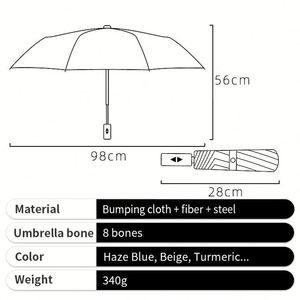 2026 Wholesale <b>Windproof</b> Safety Folding Tri-fold Automatic <b>Umbrella</b> with Multi Colors - Product Image 3
