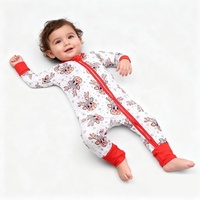 Combinaisons basiques pour enfants en fibre de bambou biologique avec fermeture éclair YKK, pyjama pour nouveau-né, bébé, ensemble de pyjamas, logo personnalisé ODM, unisexe, vente en gros, stock
