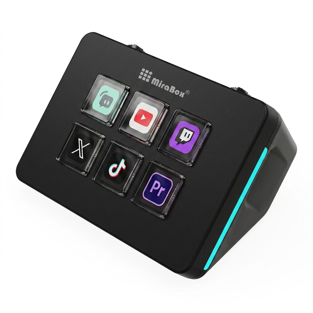MiraBox Mini USB Shortcut Keyboard Programmable Macro Pad Custom Keypad for Office Gaming Streaming and Productivity