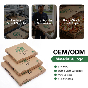 Luxury Custom Eco-Friendly Kraft Paper Matte Square Pizza <b>Box</b> Double Decker Glossy Logo for High End Restaurants - Product Image 3