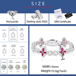 <span class=keywords><strong>Bracciale</strong></span> Quadrifoglio Ghiacciato da 16mm <span class=keywords><strong>in</strong></span> <span class=keywords><strong>Oro</strong></span> <span class=keywords><strong>Bianco</strong></span> Argento Sterling 925 con Diamanti Moissanite VVS Alta Gioielleria per Uomo e <span class=keywords><strong>Donna</strong></span> - Product Image 6