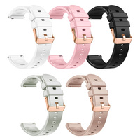 Tali Silikon Mengkilap 18Mm Wanita untuk Garmin Vivoactive 3S 4S Vivomove 3S Sport Pin Buckle Tali Jam Tangan Pintar Kasual Nyaman
