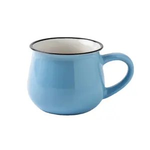 PELITA logo personnalisé Tasses à café créatives en céramique Tasses à café grand ventre Tasse à café en céramique colorée de haute qualité