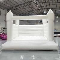 Location de fête commerciale Blanc Gonflable Bouncer Jumper Moon Jumping Bounce House Bouncy Castle