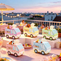 Boîtes à friandises en forme de camion de crème glacée pour les fêtes d'été sur le thème de la crème glacée, boîtes à bonbons pour les anniversaires et les baby showers