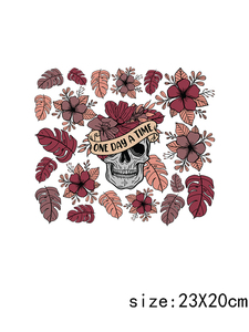 LETOP Horror Friends Spooky Floral Skull <span class=keywords><strong>Halloween</strong></span> 20 OZ Vaso <span class=keywords><strong>de</strong></span> café UV para DTF Cup Wraps Calcomanías impermeables Transferencia UV - Product Image 2