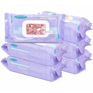 Salviette Umidificate Ecologiche Personalizzate 80 Pezzi Senza Profumo per Pulizia Mani e Bocca del Bambino con Coperchio Prodotto OEM - Product Image 5